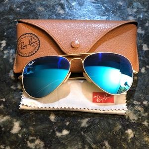 Ray Ban Aviators in Blue Sunglasses